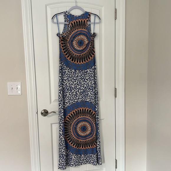 Bohemian, Boho mandala jersey maxi long resort wear sleeveless dress size 6 - Picture 6 of 8
